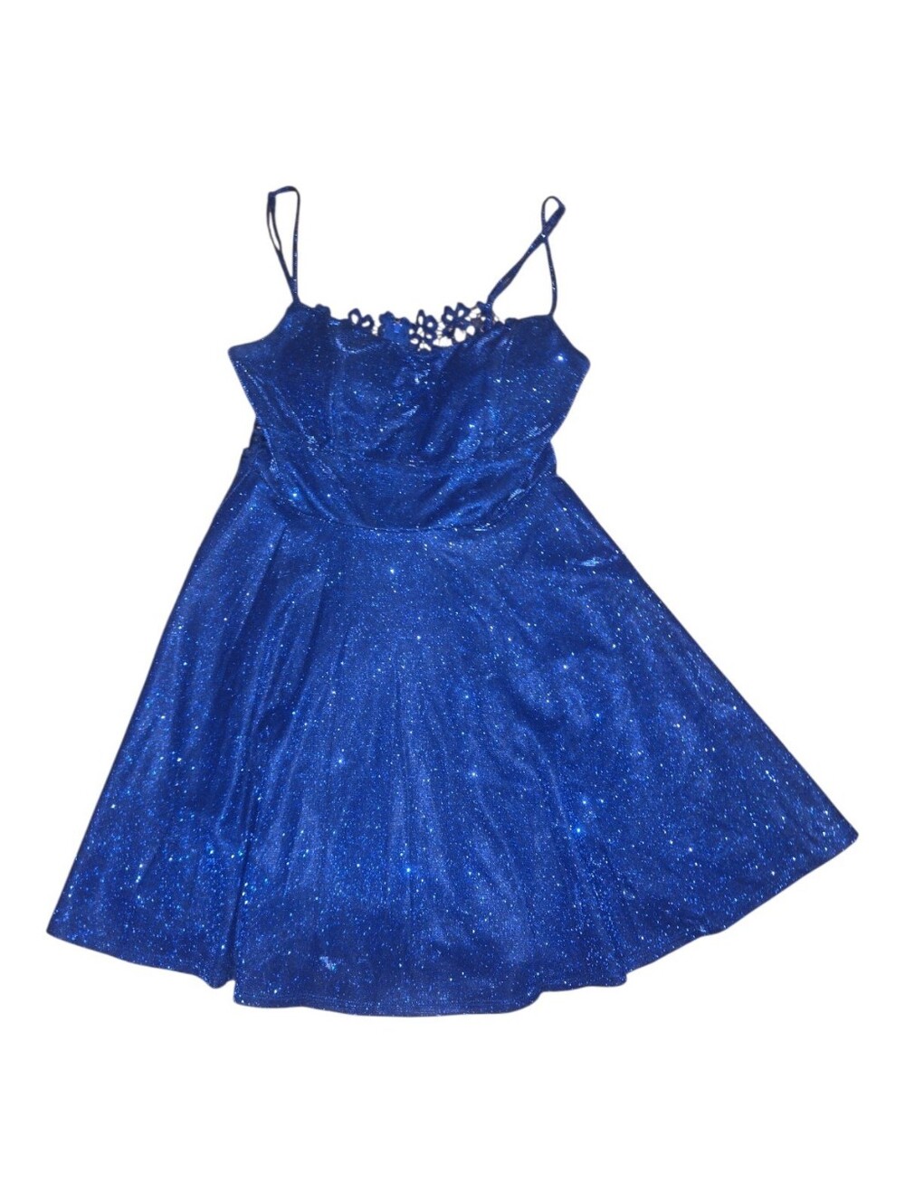 City Studio Royal Blue Glitter Spaghetti Strap Party Dress Size 9